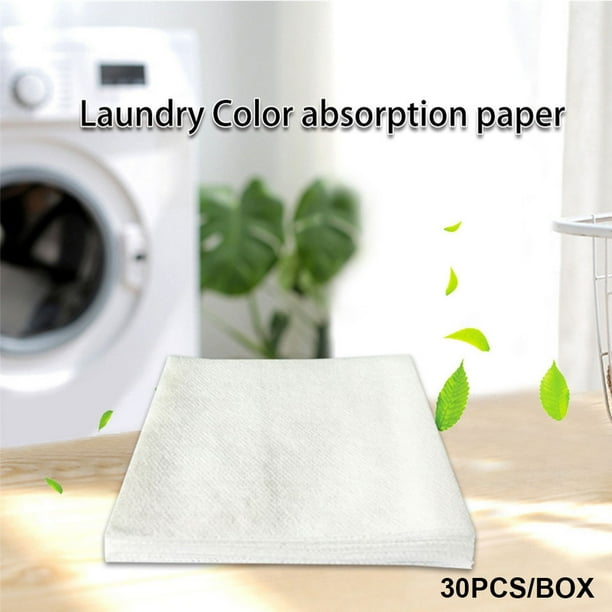 Fiudx Papel Absorbente de Color para La Ropa, Bloquea El Tinte y Atrapa La Suciedad, Protege El Color y El Brillo de La Ropa, Apto para Lavadora, Artículos de Limpieza para El Hogar, 1 Caja, 14,5 X 1