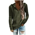thumbnail image 1 of Womens Fashion Solid Zipper Draw String Up Casual Long Sleeve Hooded Sweatshirt Coat, 1 of 4