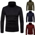 thumbnail image 1 of Mens Thermal High Collar Turtle Neck Skivvy Long Sleeve Sweater Stretch T-Shirt, 1 of 5