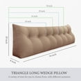 thumbnail image 4 of Rounuo Headboard Pillow Wedge Twin Size Large Bolster Pillow for Bed Triangle Reading Pillow Back Support Pillow for Sitting Up in Bed XXL Couch Daybed Bed Rest Backrest Cushion Linen Blush Pink, 4 of 6