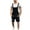Black, variant on jsaierl Bib Overall Shorts for Men Casual Fashion Solid Breast Pocket Denim Ripped Shorts Straight Type Overalls