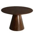 thumbnail image 4 of LeisureMod 5-Piece Dining Set Round Dining Table in Walnut and 4 Leather Dining Chairs for Modern Home, Kitchen Fynix Collection, 4 of 19