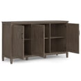 thumbnail image 5 of Simpli Home Ela 60 inch Wide Solid Wood Transitional Wide Storage Cabinet in Smoky Brown, 5 of 11