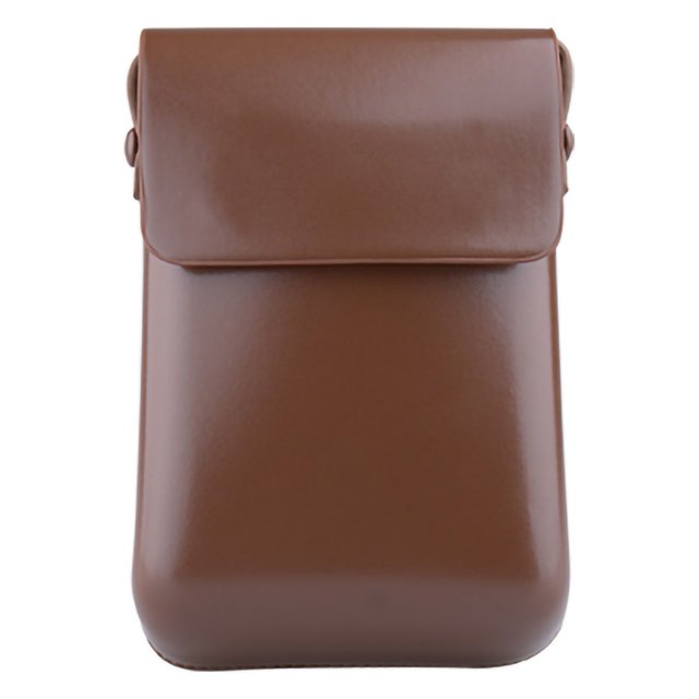PU Mobile Phone Bag Exquisite Retro Strong Magnetic Buckle PU Mobile Phone Bag Messenger Coin Key PouchCoffee