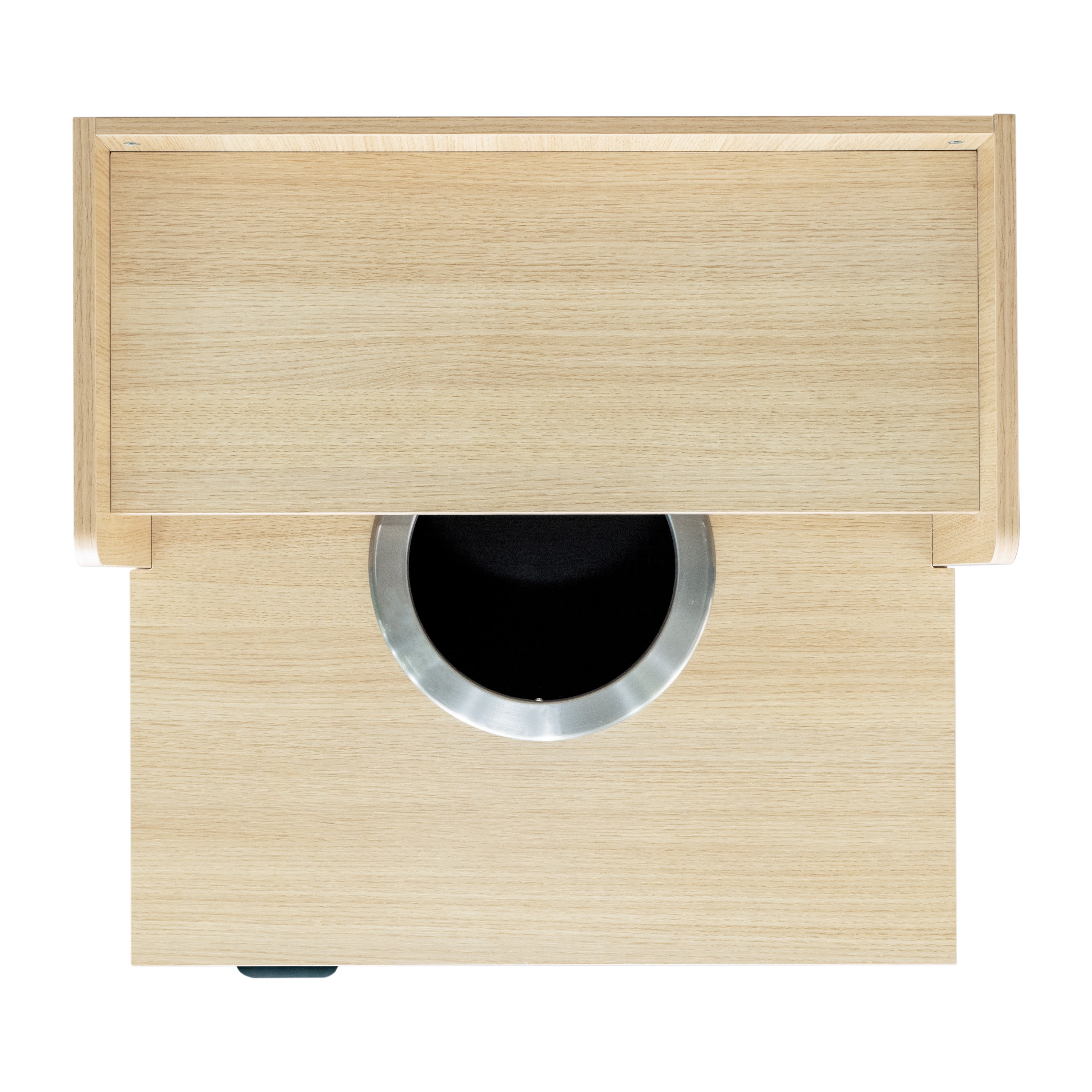 BizChair Trash Receptacle Enclosure with Upper Tray Shelf Oak