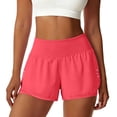 thumbnail image 2 of Arlun Athletic Running Shorts for Women 2 in 1 Stretch High Waisted Workout Gym Yoga Dolphin Shorts Lightweight Breathable Quick Drying Sports Short Pants with Lined Pockets 1-Hot Pink M, 2 of 7