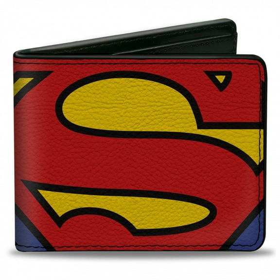 DC Comics Wallet, Bifold, Superman Close Up Shield Blue, Vegan Leather