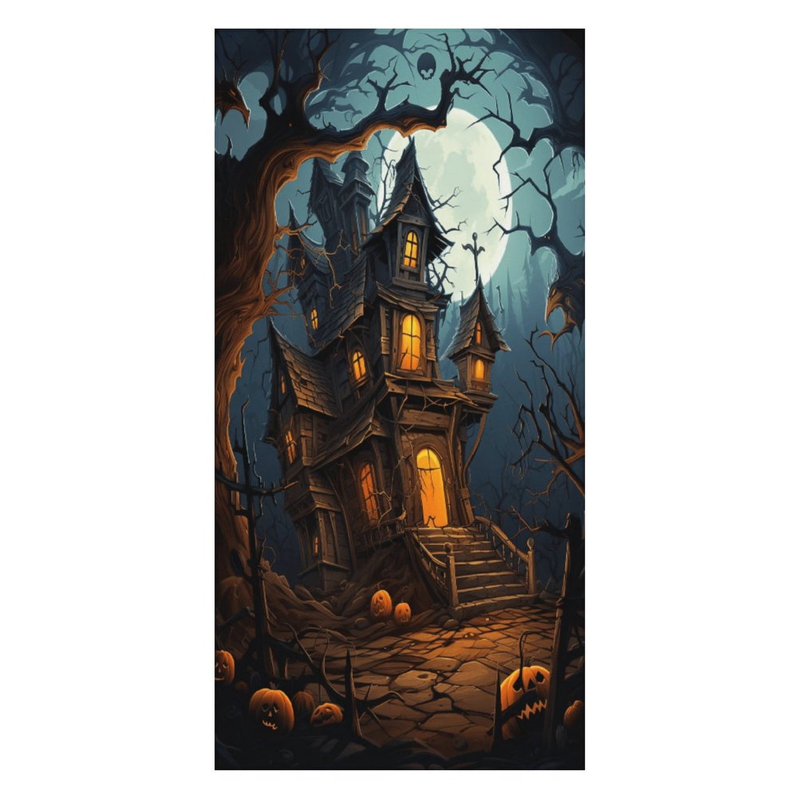 Halloween Scary Night Full Moon Oversized Beach Towel XL Pool Camping Swim Towels 32''x63'' Soft Blanket Accessories Must Vacation Necessities Adult