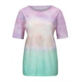 thumbnail image 2 of RYDCOT Women'S Summer Tie-Dye Short Sleeve Crew-Neck T-Shirt Casual Tee Tops, 2 of 6