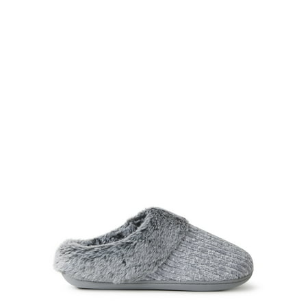 DF by Dearfoams Chenille Solid Fairisle Knit Clog Slipper with Memory Foam (Women's)