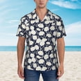 thumbnail image 2 of Gaeub Daisies Flowers Print Men's Hawaiian Shirt,Button Down Short Sleeves Shirts,Tropical Beach Casual Button Down Shirts,X-Large, 2 of 7