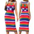 thumbnail image 1 of TRKIYQC Vestido de Punto para Mujer, Contraste de Color Cuello Redondo Sin Mangas Ajustado de una Pieza para el Verano, S/M/L TRKIYQC moda, 1 of 9