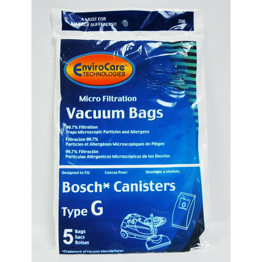Bosch Canister Vacuum Cleaner Bags, EnviroCare Replacement Brand, designed to fit Bosch Type G