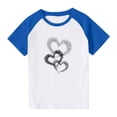 thumbnail image 2 of Feancey Boys Girls T Shirts Cute Heart Print Summer T-Shirt Raglan Short Sleeve Round Neck Tops Soft Casual Tshirts Spring Sales Blue 4 Years, 2 of 10