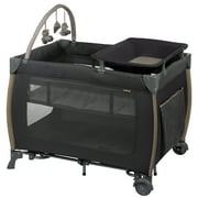 Monbebe Play Yard – Full-Size Rocking Bassinet, Removable Changer & Toy Bar – Castle Point