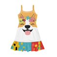 thumbnail image 7 of Uourmeti Dinosaur Dresses for Kids Girls Cute Sundress Sleeveless Summer Spring Cartoon Dress Causal A Line Tank Shift Midi Dress 3-14Years Old, 7 of 7