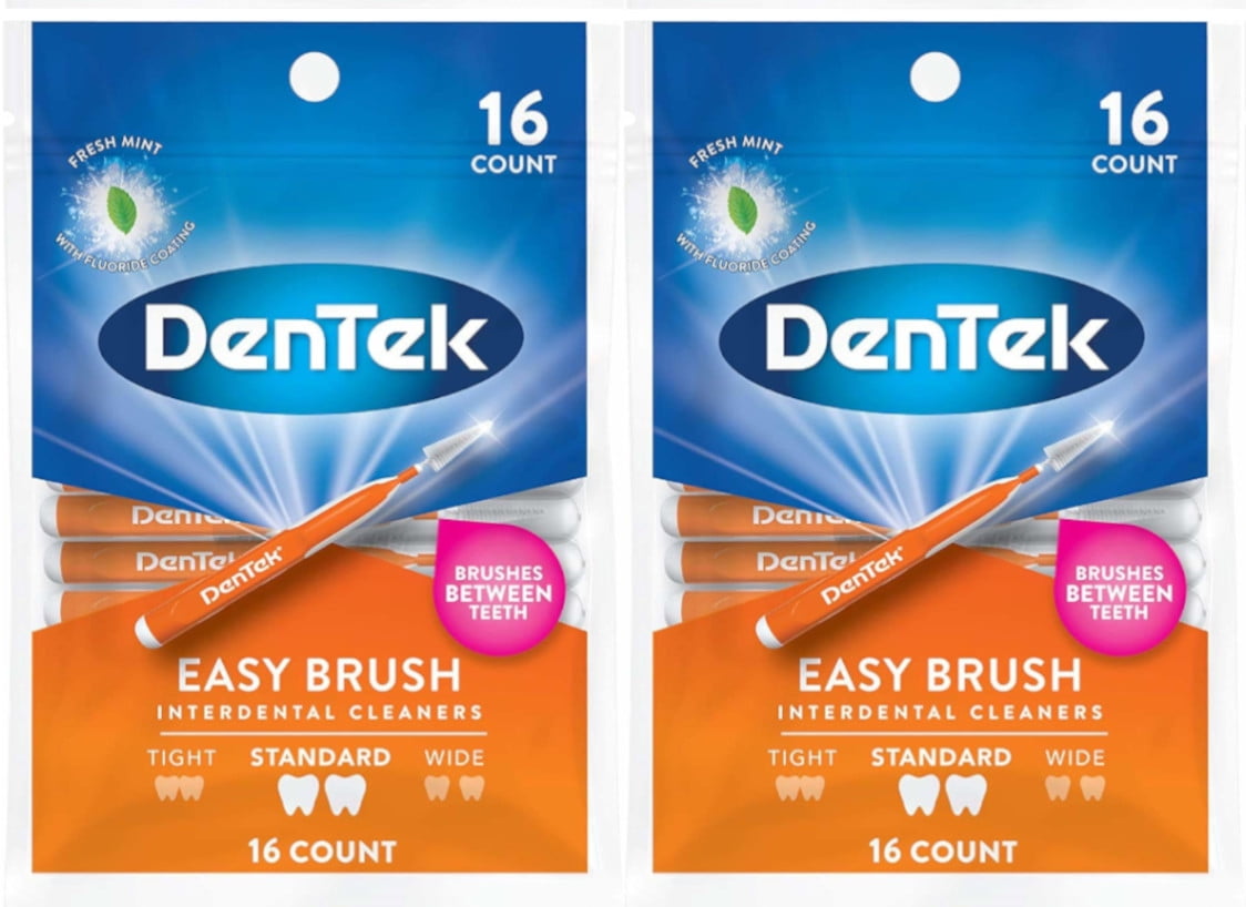 Dentek Easy Brush Cleaners For Plaque - 16 Ea, 2 Pack
