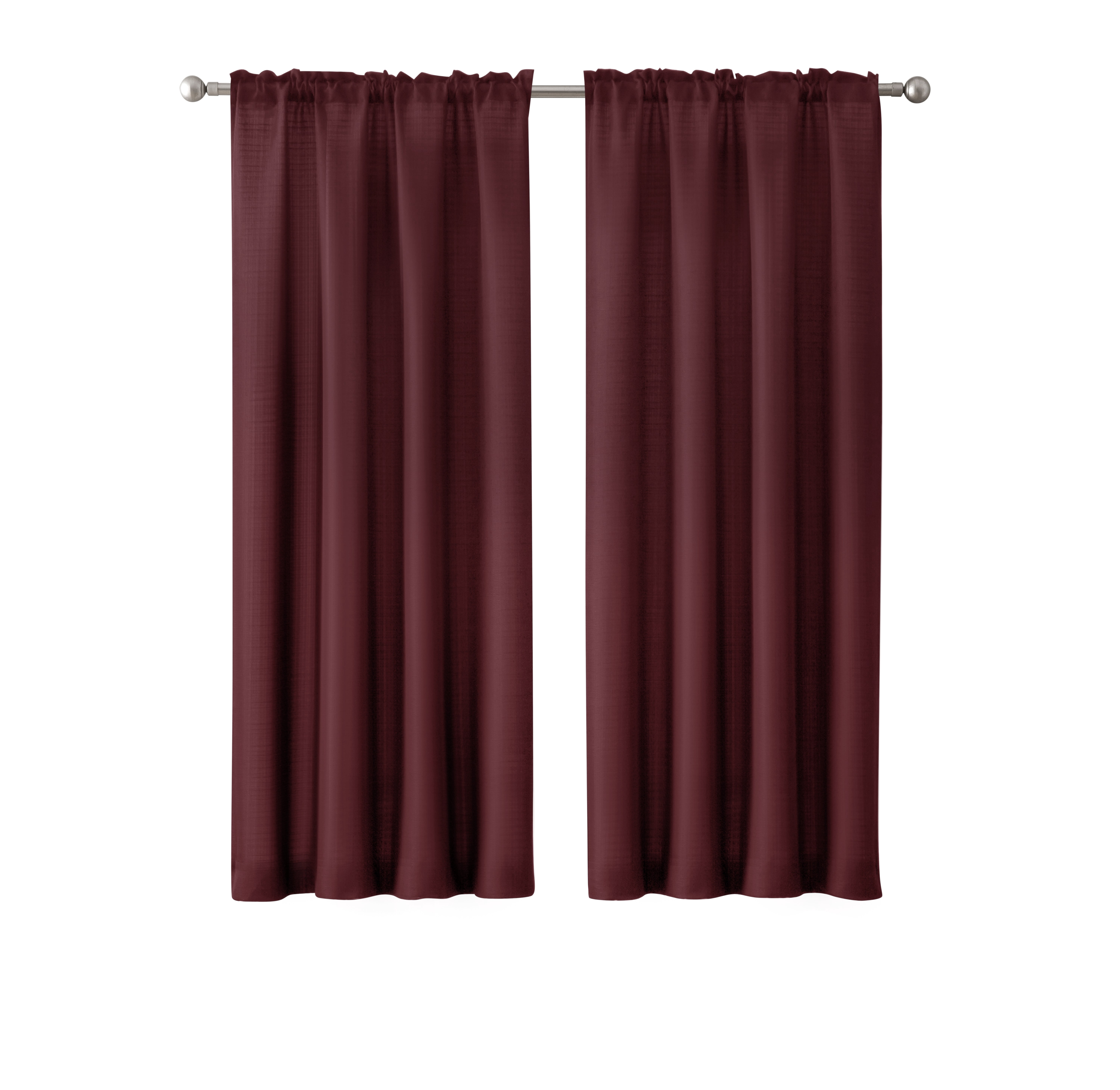 Mainstays Bennett Textured Curtain, Burgandy 63 inch, Set of (2)
