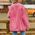 thumbnail image 5 of adviicd Womens Jean Jacket Denim Long Sleeve Oversized Button Down Shirts Trendy Coat Fall Fashion Winter Clothes Outfit 2025 Pink, XXL, 5 of 7