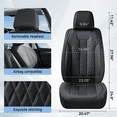 thumbnail image 6 of Coverado Car Seat Covers FullSet, Premium Leather Front and Back Seat Protectors, Classic Auto Interior Cushions Universal Fit for Most Cars, SUVs and Trucks, Black, 6 of 10