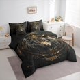 thumbnail image 4 of Manfei 3D Tribal Wolf Bedding Comforter Set 7pcs for Man, Bohemian Abstract Ombre King Bedding Sets, Hippie Animal Reversible Bed Sheets, Lightweight Room Decor, 4 of 8