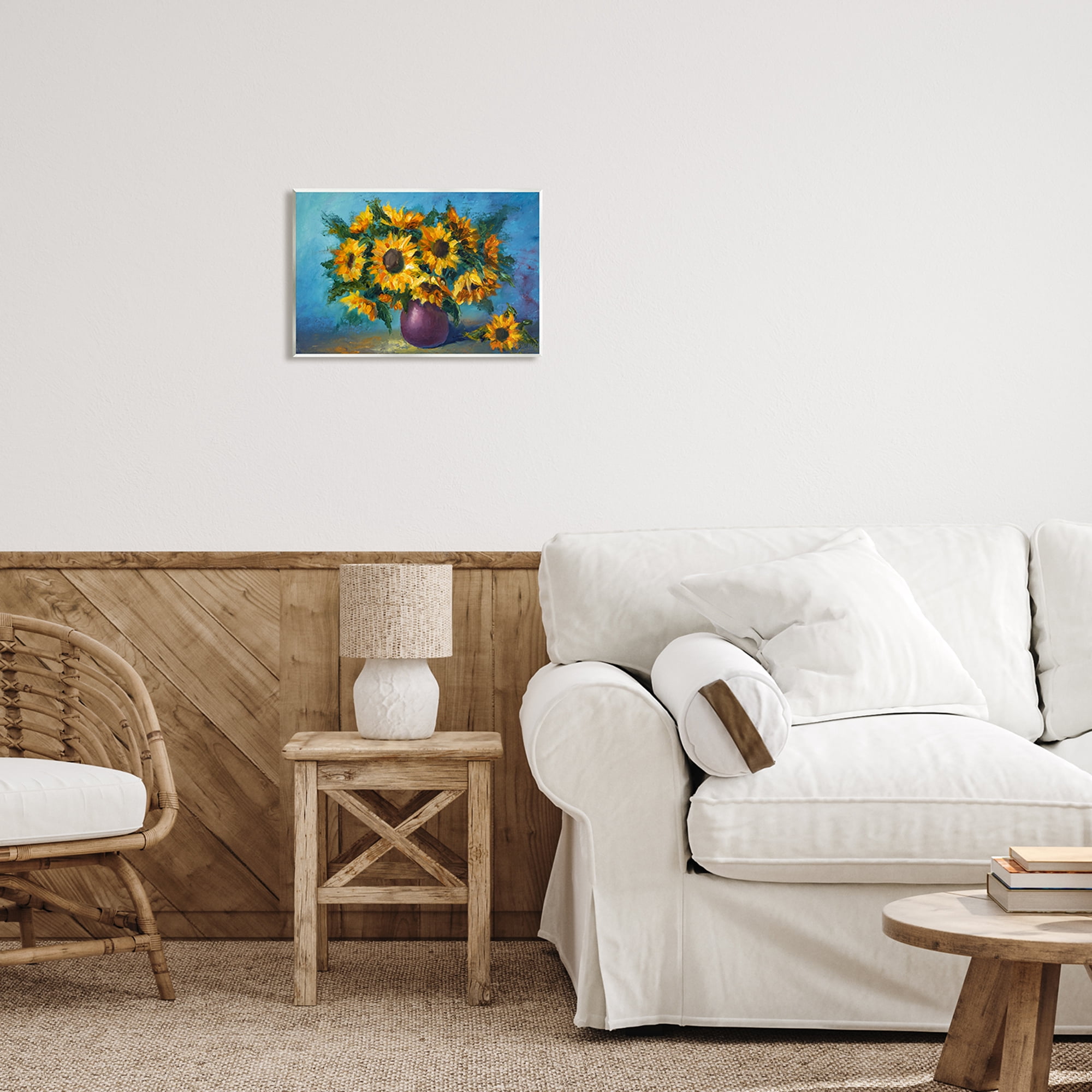 Stupell Industries Sunflowers Still Life Painting Botanical & Floral Painting Unframed Art Print Wall Art, 15 x 10