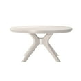thumbnail image 4 of Plank+Beam Solid Wood Cross Leg Round Coffee Table, 36" Coffee Table for Living Room, White Sand, 4 of 8