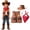 Coffee, variant on Duqingm Cowboy Cowgirl Outfits for Boys, Toddler Kids Dress Up Role Play Parties Cowboy Kids' Vest & Bandana Set Hat Brown,6-7 Years