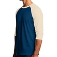 thumbnail image 3 of Men's Casual 3/4 Sleeve Baseball Tshirt Raglan Jersey Shirt Dark Blue S, 3 of 7
