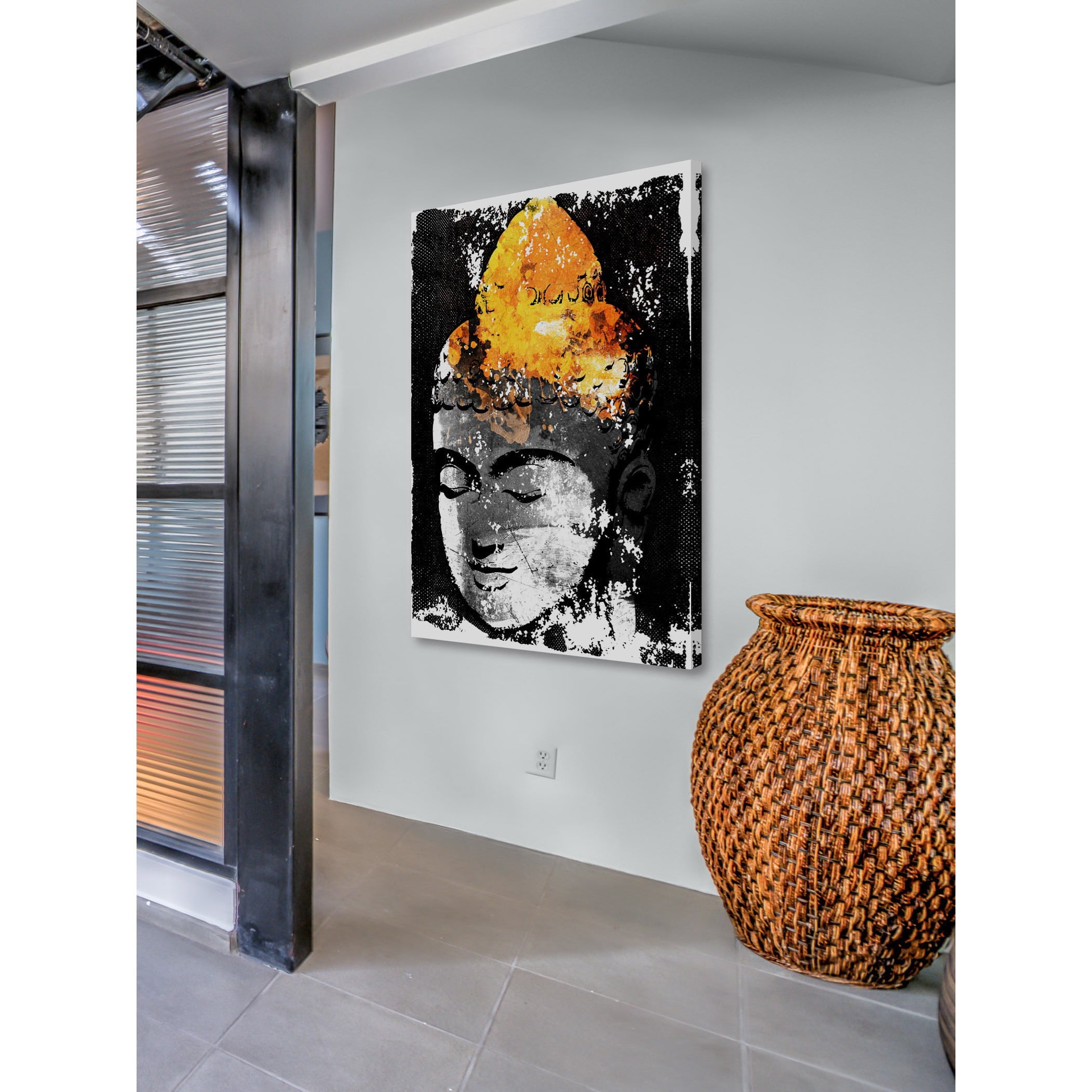 Marmont Hill "Buddha Black Gold" by Rick Martin Painting Print on Wrapped Canvas