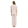 thumbnail image 6 of GLOBAL Women 100% Cotton Button Down Short Sleeve Top & Long Pants Summer Pajama Set with Pockets, 2-Piece, Sizes S to 3XL, 6 of 6