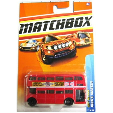 Double Decker London Bus Matchbox 2010 Route Master Bus City Action 1:64 Scale Collectible Die Cast Car Model
