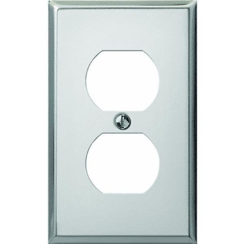 Jackson Deerfield 9CS108 Classic Brite Duplex Receptacle Wall Plate, Chrome Finish