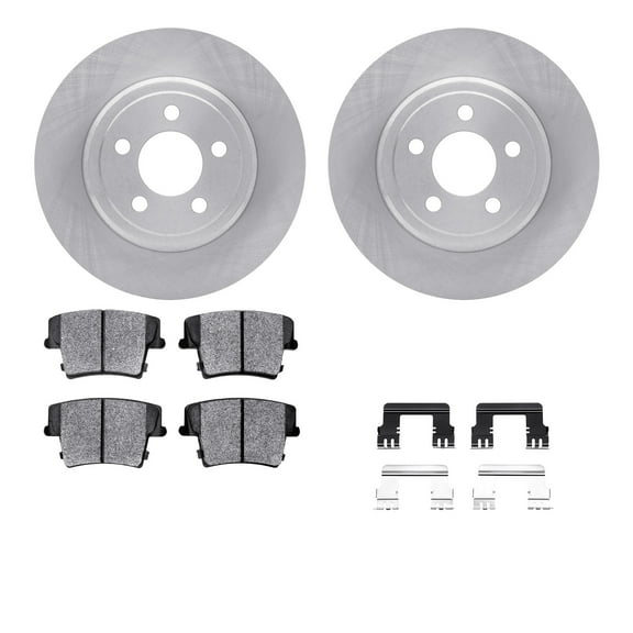 Dynamic Friction Company Rear Brake Rotors with 5000 Advanced Brake Pads includes Hardware 6512-39116