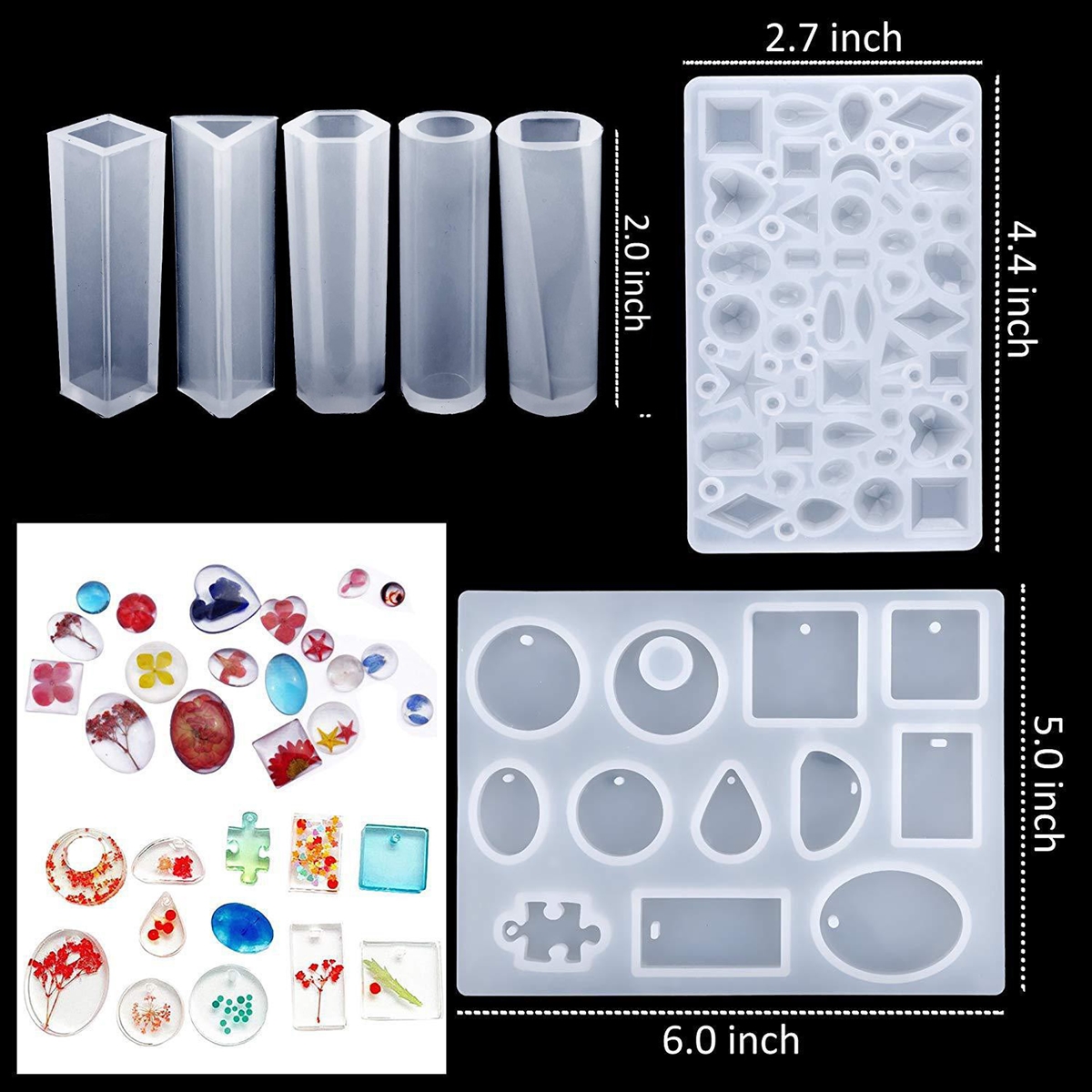 Asewon 98Pcs DIY Mold Tools Kit for Crafts Silicone Epoxy Mold Resin