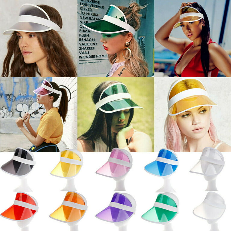 Zoiuytrg Men Women PVC Hat Sun Visor Hat Clear Plastic Sunscreen Cap Outdoor Sports Hats, adult Unisex, Size: One size, Black