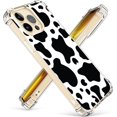 thumbnail image 1 of FFIY Clear Case Compatible with iPhone 12 Case/iPhone 12 Pro Case 6.1 Inch, Soft Flexible TPU+Hard pc Panel Shockproof Cover Male Women Cow Print Pattern Phone Case (Black White), 1 of 8