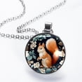 thumbnail image 2 of Squirrel Women's Round Glass Pendant Necklace, 2 of 5
