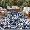 Tree Indoor Outdoor Rugs 4x6 Ft, Bare Branches Woods Blue White Outdoor ...