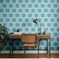 thumbnail image 3 of S4sassy Self-Stick Decorative Boho Wallpaper, Ethnic Diamond Print Wall Paper, Vinyl Waterproof Contact Paper, Blue, 25"x240" Removable Renter Friendly Wall Covering For Bedroom, Dining room, 3 of 9
