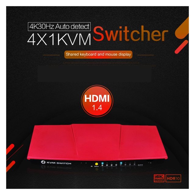 2.0 Kvm Switch HDR Hub USB 4 PORT 4 In 1 Out KVM Switcher Splitter Box For Sharing Keyboard Mouse PRINT Monitor