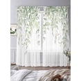 thumbnail image 3 of Eucalyptus Leaves Sheer Curtains 96 Inch Length 2 Panels Set Window Treatments, Summer Country Leaves Natural Plants Rod Pocket Semi Curtains for Living Room/Bedroom/Kitchen Décor, 104"W x 96"L, 3 of 7