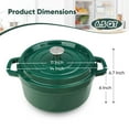 thumbnail image 5 of Hawsaiy 6.5 QT Enameled Cast Iron Dutch Oven with Lid, Nonstick Cookware for Baking, Roasting, Braising & Cooking, Dual Handles, Green, 5 of 10