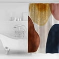 thumbnail image 4 of Extra Long Shower Curtain 72x84 Inch, Red Blue Brown Shower Curtain Waterproof Bathroom Decor Abstract Contemporary Middle Century Fabric Bath Curtain Set Accessories with Hooks, 4 of 6