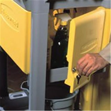 Locking Janitor Cart Cabinet - Rubbermaid Commercial Products Locking Janitor Cart Cabinet, Yellow