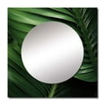 thumbnail image 2 of Designart "Embracing Exotic Palmscape In Emerald Hues I" Palms & Palm Trees Square Mirror For Wall Decor - Large Green Square Mirror Printed Wall Decor - Traditional Square Living Room Mirror, 2 of 5