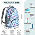 thumbnail image 5 of Lightblue Butterfly Pattern Cute School Backpack Bag with Padded Back and Adjustable Shoulder Straps 16.9 X 12.6 X 5.9 Inches, 5 of 5