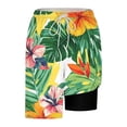 thumbnail image 5 of Beach Board Shorts With Tropical Print Layer Design For Summer Swimwear And Wear Men'S Beach Apparel, 5 of 5