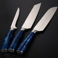 thumbnail image 4 of 10PCS Kitchen Knives Set,Blue Diamond Knife Set,Stainless Steel Chef Knife Set,Damascus Pattern,Blue, 4 of 12