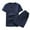 Navy, variant on JIKNTTR Summer Mens Short Sets Solid Linen Casual Set T-Shirt Short-Sleeved Size Large Mens Set Color Men Suits & Sets Athletic Sports Sweatsuit
